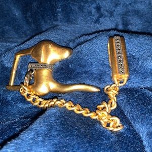 Judith Jack dog theme marcasite gold tone belt buckle